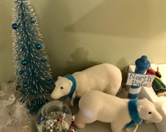 Polar bears and bottle brush trees