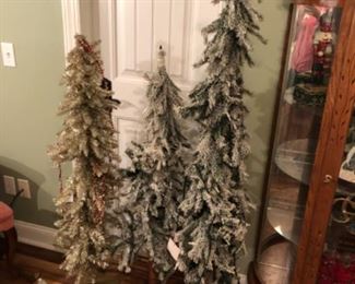 Flocked Christmas trees