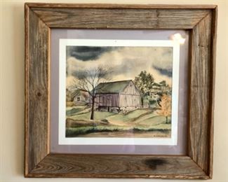 Signed Gonzalez large barn picture 