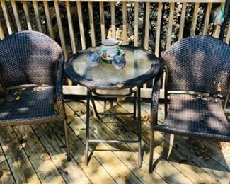 Outdoor chairs and small side table