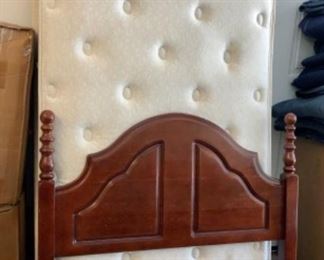 Twin headboard, frame & mattress