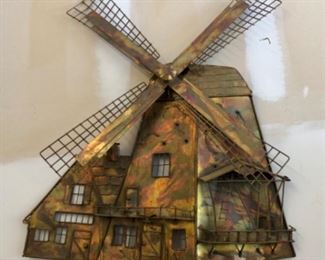 Copper windmill decor