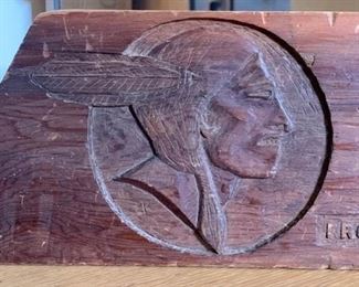 141 Native American Carved Wood Advertising Piece