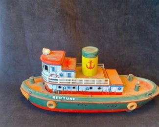 226:Vintage Tug Boat Modern Toys Circa 1950