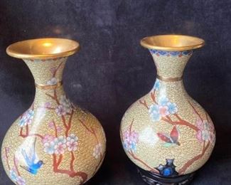 280Pair Chinese Cloisonne Vases