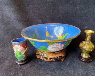 281Chinese Cloisonne Trio