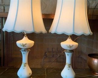 028 Pair of Glass Table Lamps
