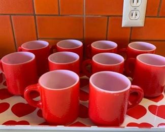 097 Bright Red Coffee Cups