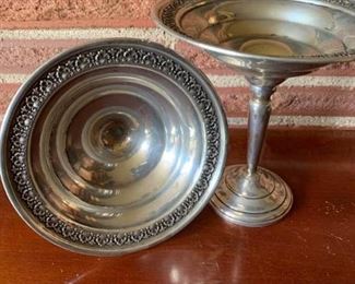 060 Pair of Sterling Footed Dishes