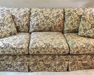 Masterfield Furniture Upholstered Sofa With Throw Pillows, 33" x 86" x 40"