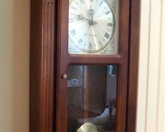 Waltham Chime Battery Operated Pendulum Wall Clock, 26.5" x 15" x 5"