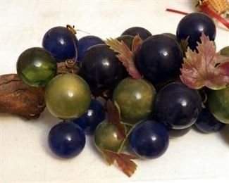 Vintage Glass Grapevine With Wood Stem, 17"