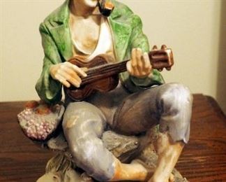 Lowell Davis The Politician Statue Figurine Schmid wolf politics, And Norleans Ceramic Guitarist