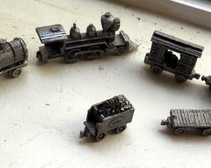 Boyd Perry Pewter Collectible Train Including Engine And Train Cars, Total Qty 9 Pieces