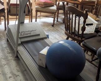 Lifestyler Electric Treadmill With Reebok 55cm Stay Balls Qty 2, Powers On