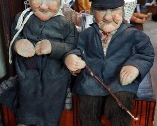 Vintage Handmade Pantyhose Dolls, Qty 2