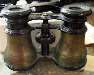 Antique Lemaire Fabt Paris Brass Binoculars And Hands Free Adjustable Binocular Glasses