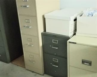 Lots of filing storage, the dark ones are vintage Remington Rand