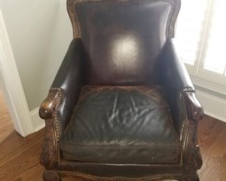 Rustic Paul Robert handmade (NC) Brown Leather Chair