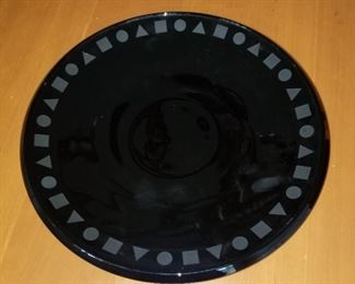 11" Sasaki gorgeous black crystal platter