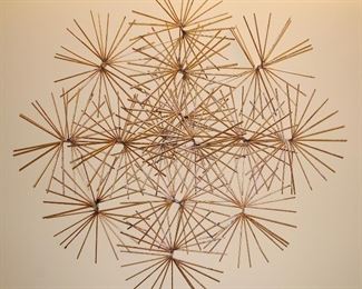 Industrial metal stick wall star burst wall ornament