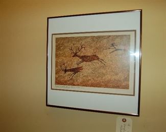 One of 12 hand-painted prehistoric cave drawings by Douglas Mazonowicz