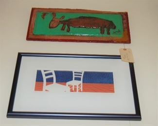 Watercolor, wooden plaque