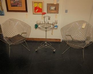 Knoll wire chairs and "Virtual Diner"