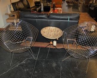 Diamond wire chairs for Knoll by Bertoia