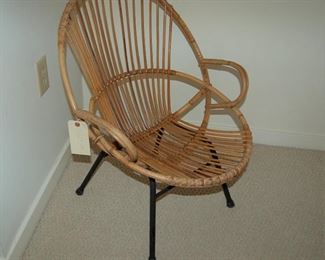 Rattan and metal chair