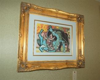 "The Bullfight," signed Picasso lithograph