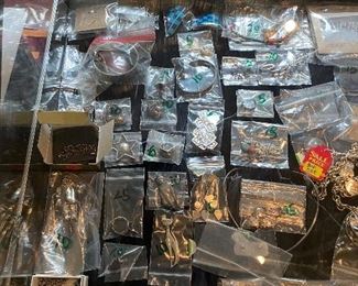 Cabinet full of silver jewelry