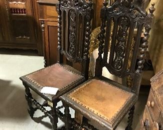 Carved French chairs