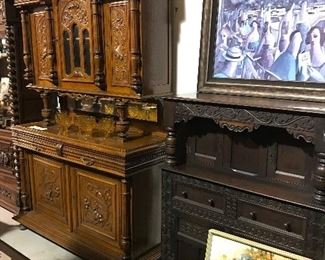 Several fabulous carved cabinets