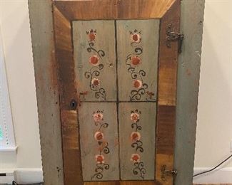 Antique hand-painted and 1844 dated Pennsylvania cabinet-  44 x 18 x 71  
