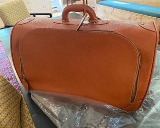 HUGE collection of vintage leather [mostly Italian] luggage.