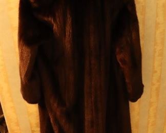 Back of black sable mink coat