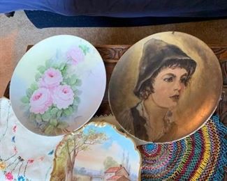 3 Porcelain Plates and Doilies