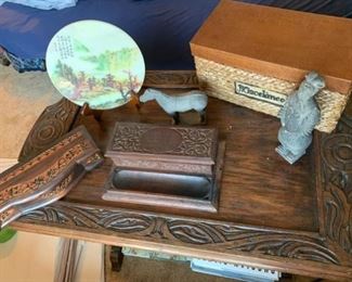 Desk Box, Chinese Clay Horse, and Soldier