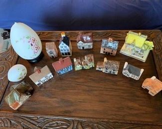 Miniature Houses and Satin Glass Eggs