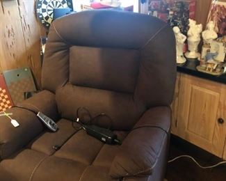 nearly new vibrating comfy chair.  Leather
