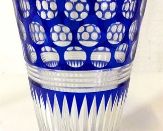 Bohemian Cobalt Blue Crystal Vase