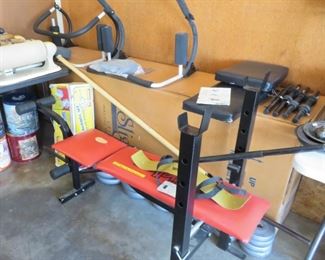weight bench and weights