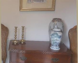 One of many gorgeous antique chests (c. 1940), Blue and White, Art