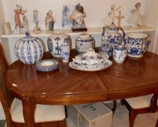 BLUE AND WHITE collection plus nice antique Flow Blue Tureen w/ underplate