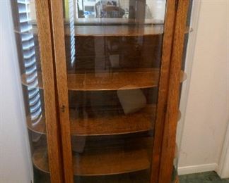 Darling American Oak Curved Glass China Cabinet