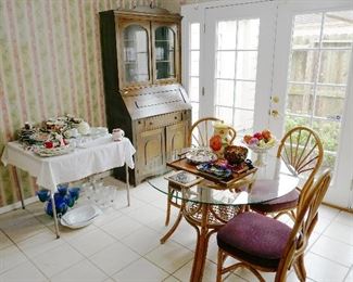Nice Rattan and Glass Dinette Set (only 3 chairs)