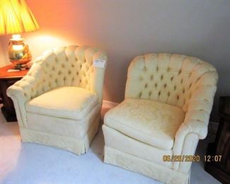 Pair of, Corner or Love Seat Chairs, Tufted, Stunning. $100.00 each. 