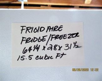 Frigidaire Fridge/Freezer, 15.5 cu ft.  $200.00 AND A Upright Commercial Freezer  10.3 cu ft.  $400.00