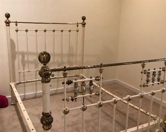 Antique Iron and Brass Bed